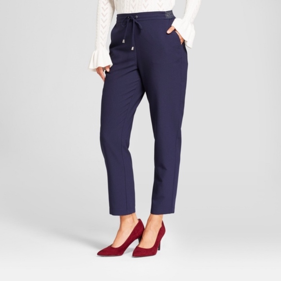 A New Day Navy Crepe Jogger Pants New - Picture 2 of 7